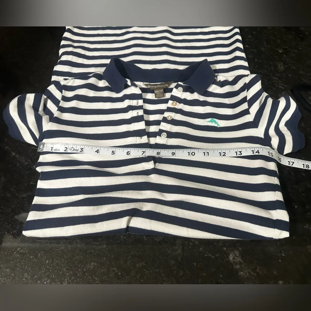 Tommy Bahama Striped Midi Polo Dress XXS beach preppy nautical travel coastal - Image 4