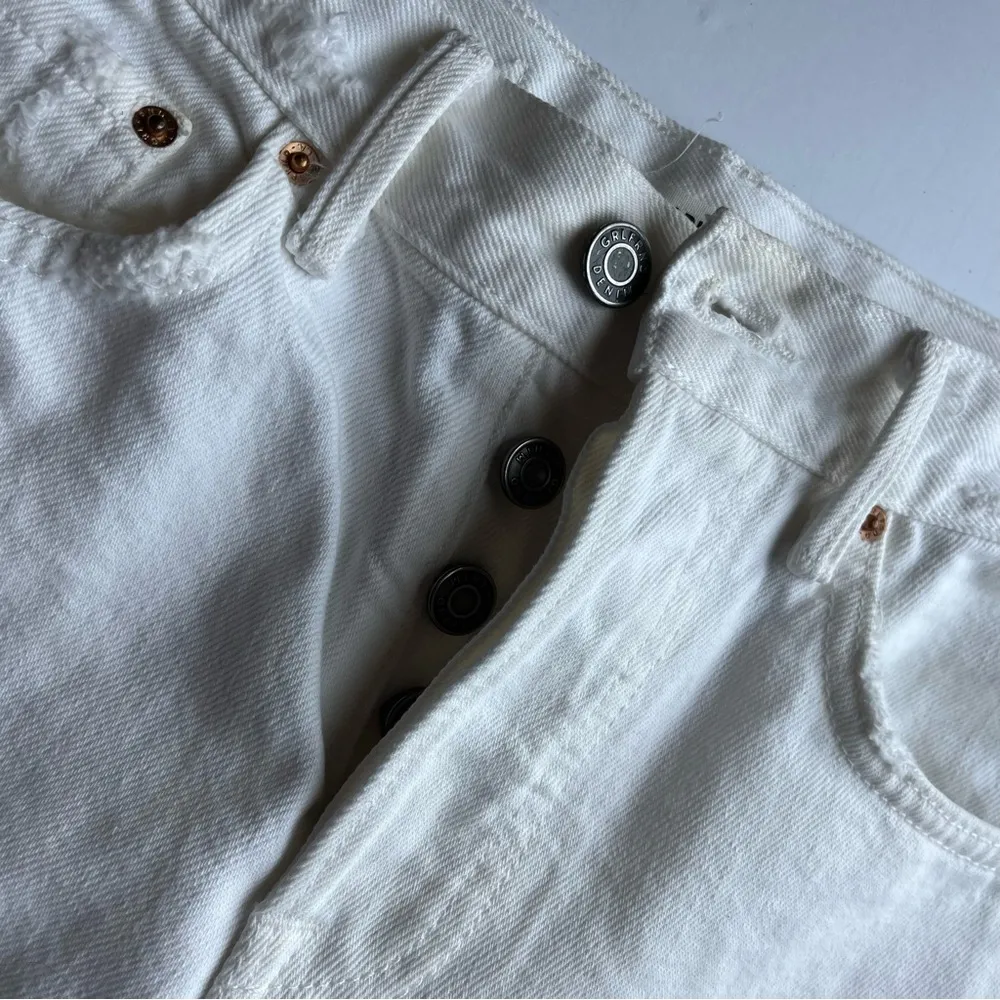 GRLFRND • White Destructed Beverly Bermuda Shorts - Image 6