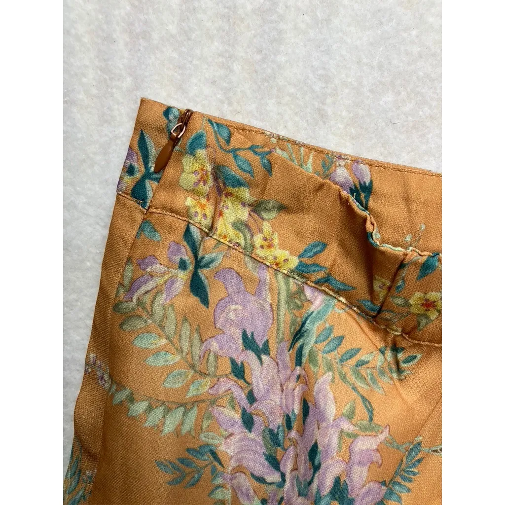 ALAMIA Women's Coral Floral Print Button Down Blouse and Tiered Skirt Set Size L Orange Size L - Image 8