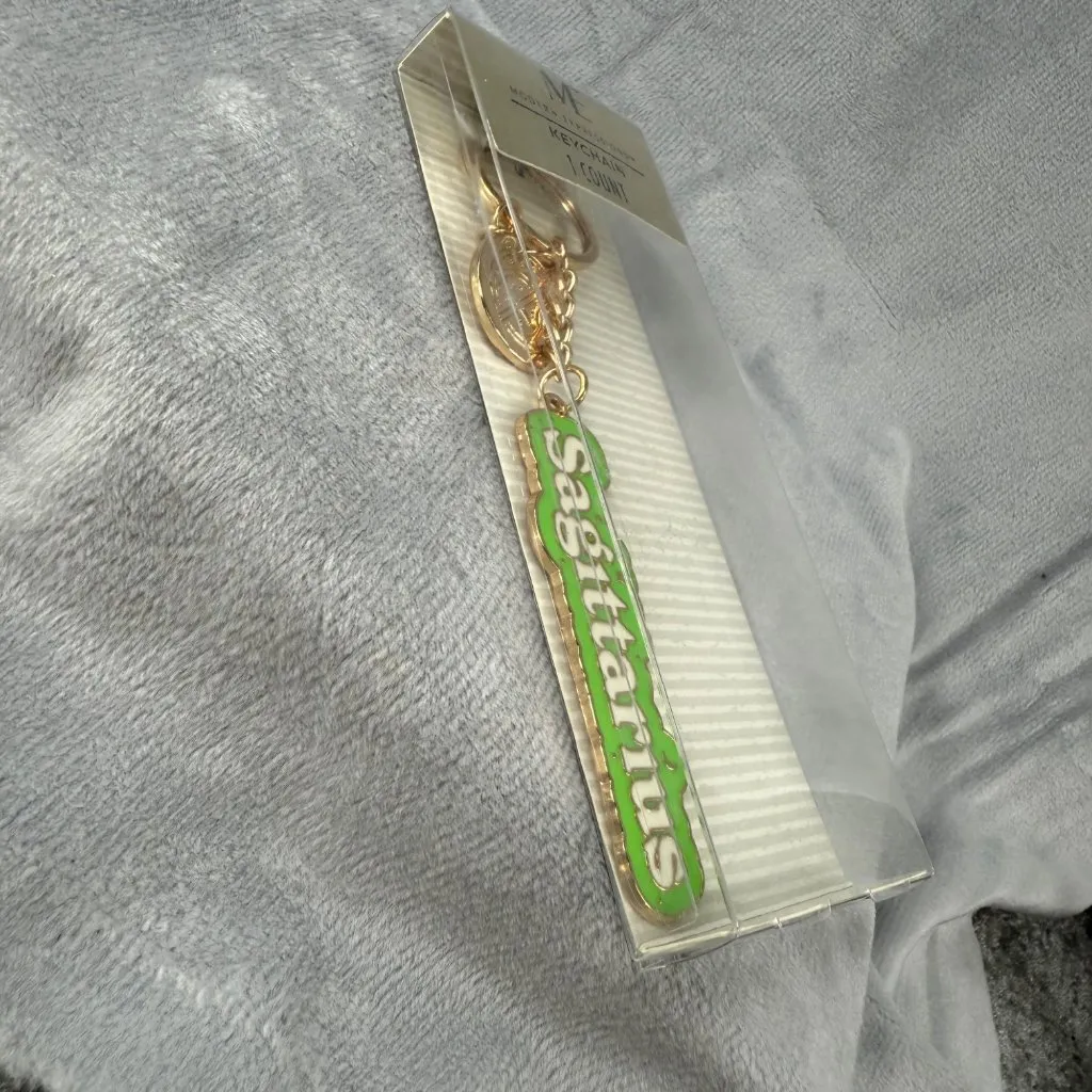 Sagittarius Zodiac Sign Keychain By Modern Expressions Green Gold Colors - Image 11