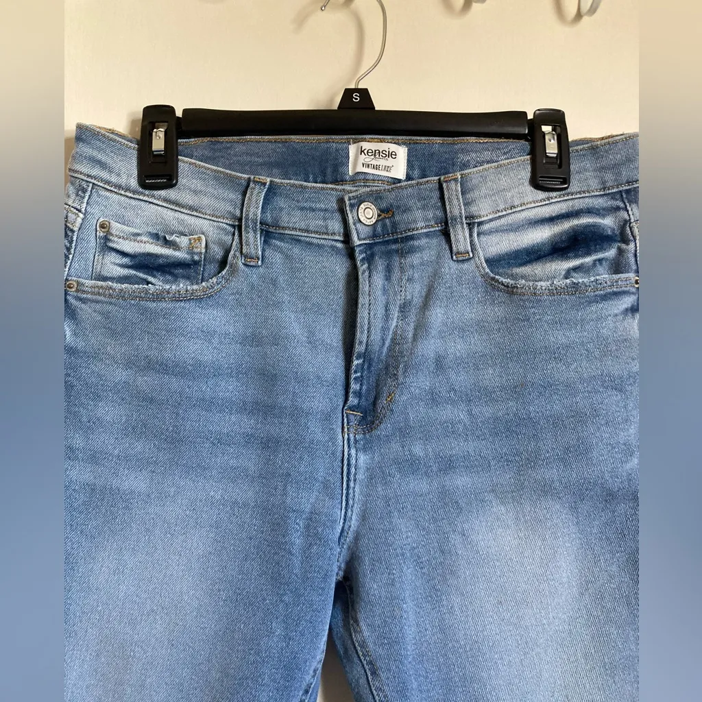 Kensie Vintage Luxe Light Wash High Rise Skinny Raw Edge Hem Denim Jeans #S - Image 7