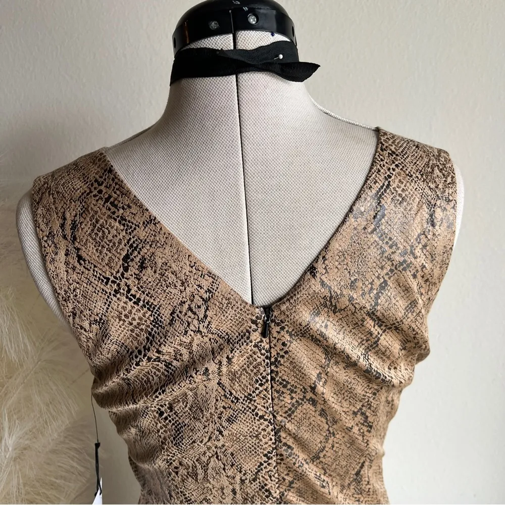 NWT  Sleeveless Neutral Tan Snake Mini Dress - Image 6