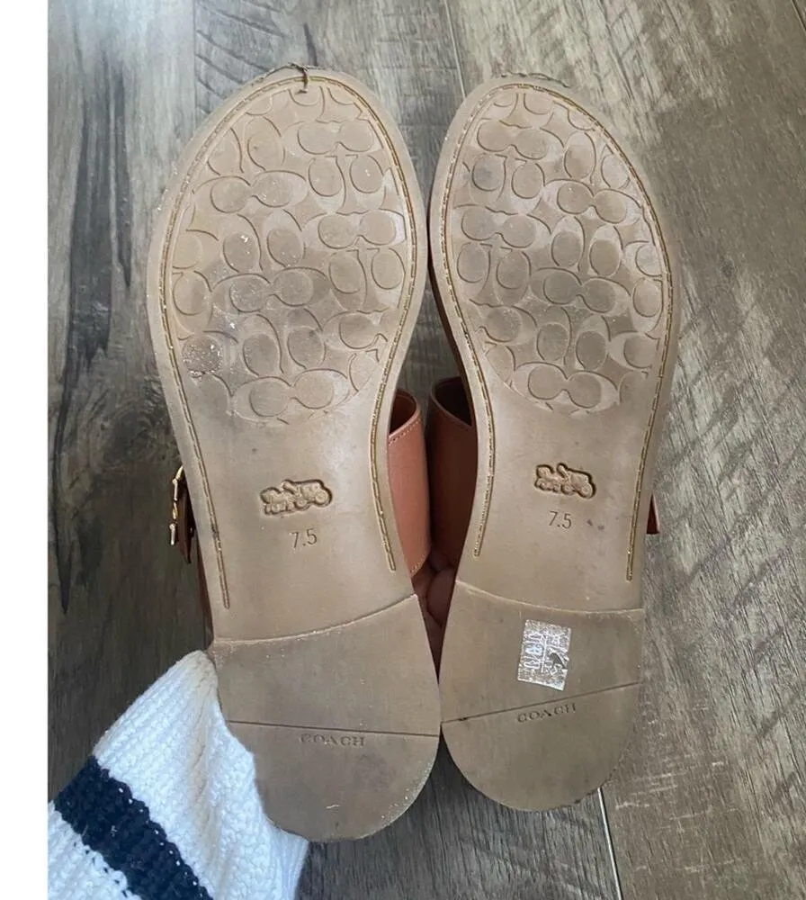 NWB Coach Harlow Sandal Brown Leather 7.5 - Image 4