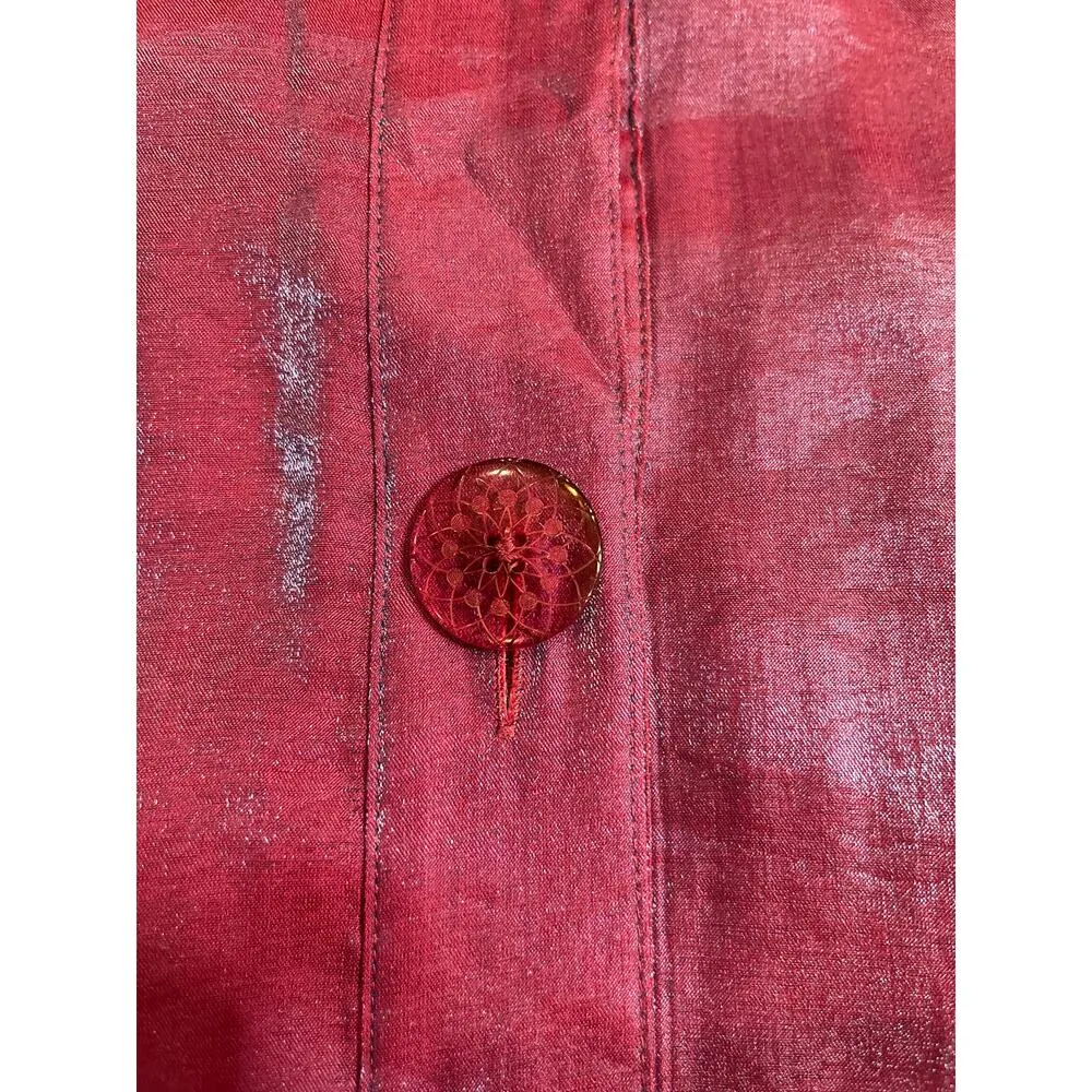 Ali Miles Iridescent button front tunic top XL Purple - Image 10