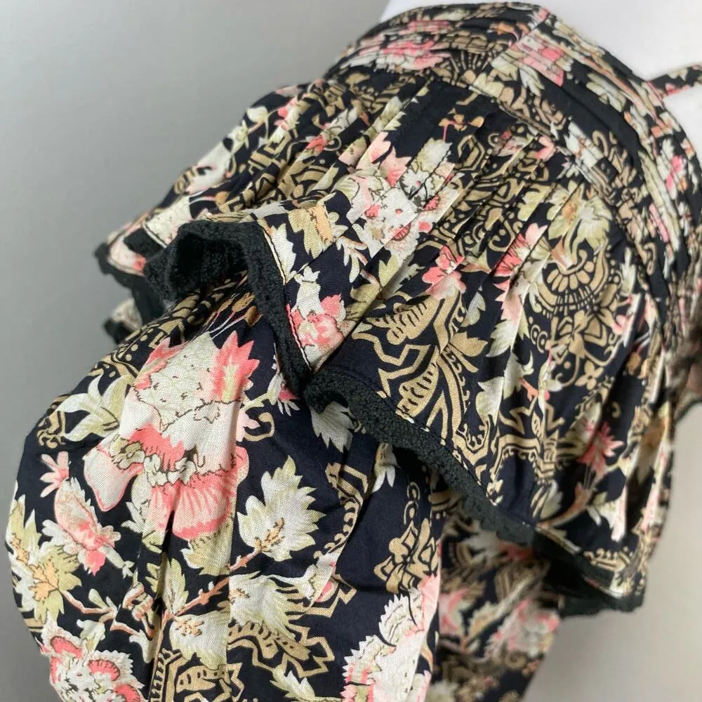 ST. ROCHE Hatfield Top in Floral Belladonna Print Organic Cotton Size 2 $285 Black - Image 9