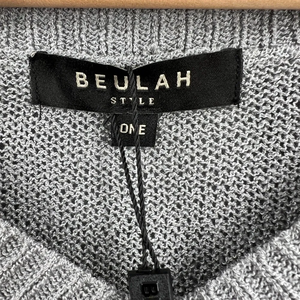 Beulah Sweater Gray Lightweight Three-Quarter Sleeve Pullover One Size New - Image 5