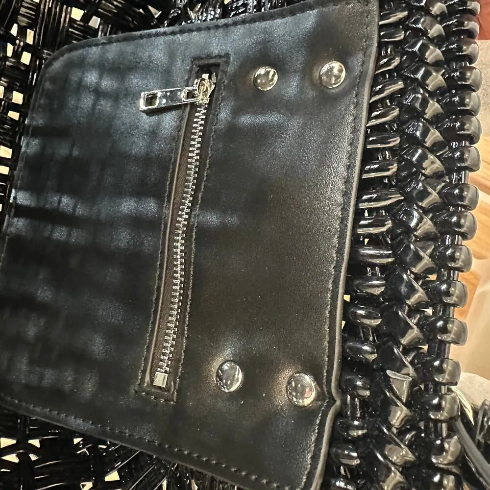 8 Other Reasons Black Woven Tote Bag Top Handle Shoulder Strap 8x7.25 x4.5 NEW - Image 14