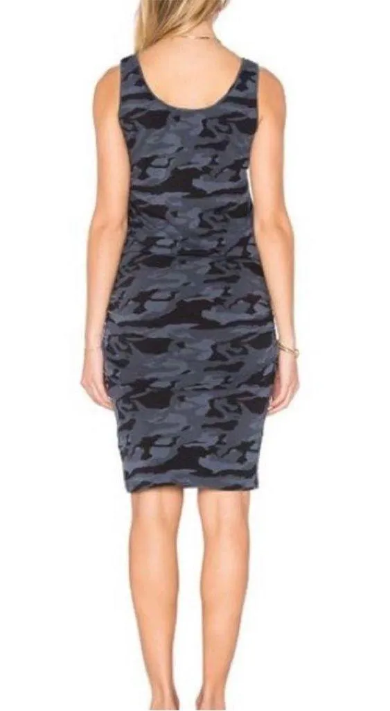 Monrow x Revolve Gray Camo Shirred Tank Midi Dress Medium - Image 3