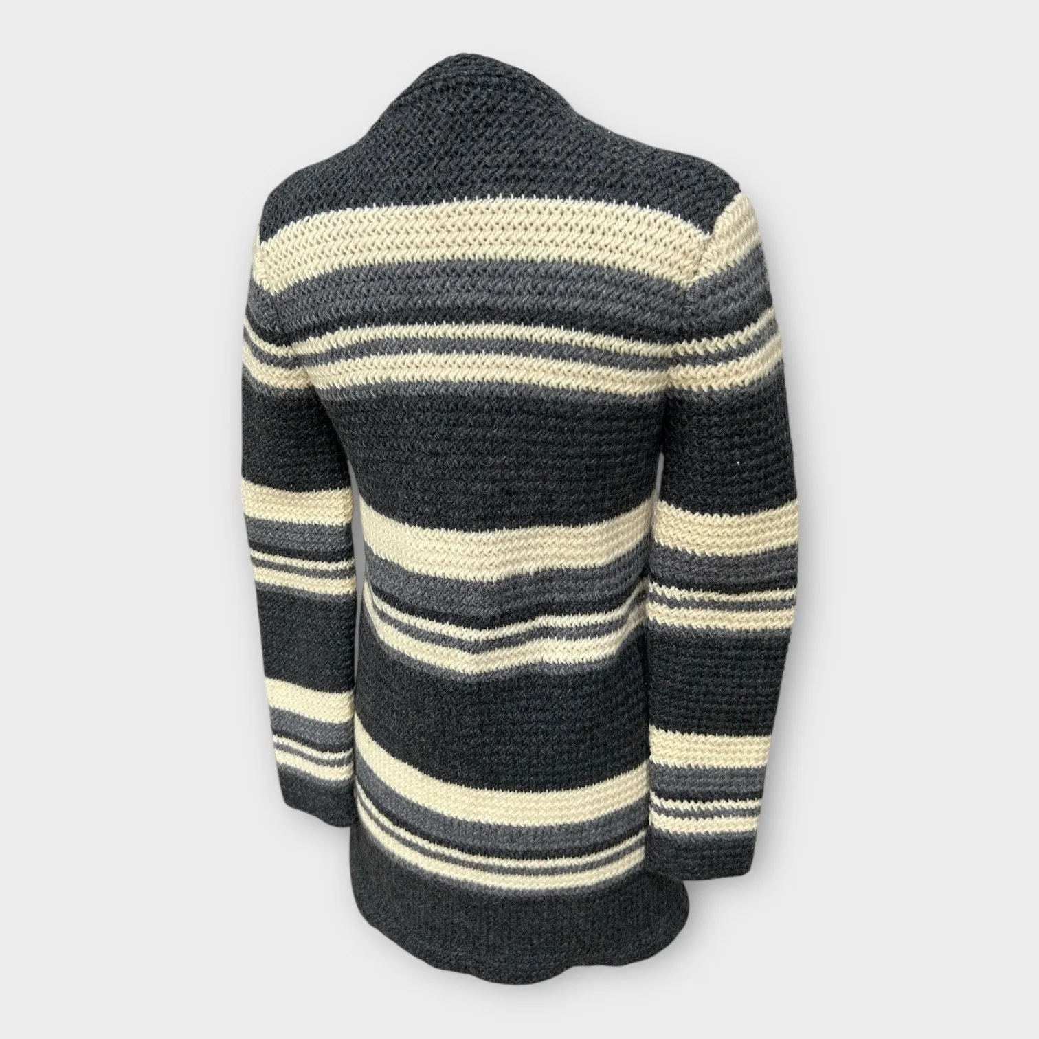 Hand Knit Wool Blend Chunky Cardigan Duster Sz Small Lagenlook Cottagecore Hygge - Image 6