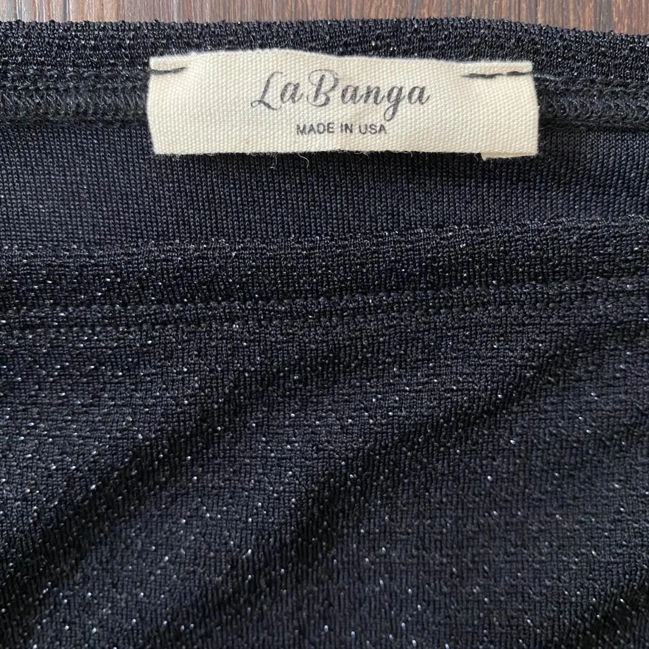 Early 2000's Whimsygoth Goth Grunge Black Glitter Off The Shoulder Crop Top M Size M - Image 5