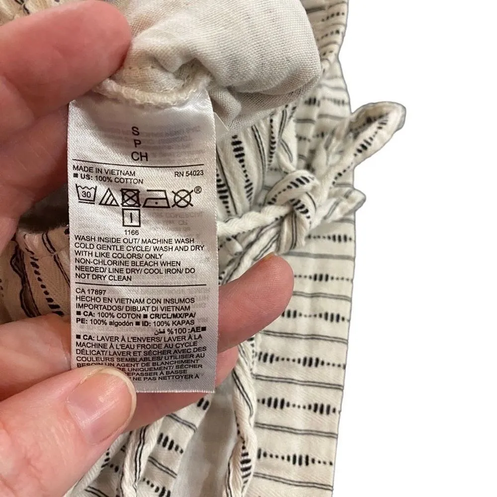 Old navy black cream comfy shirts draw string waist size small - Image 5