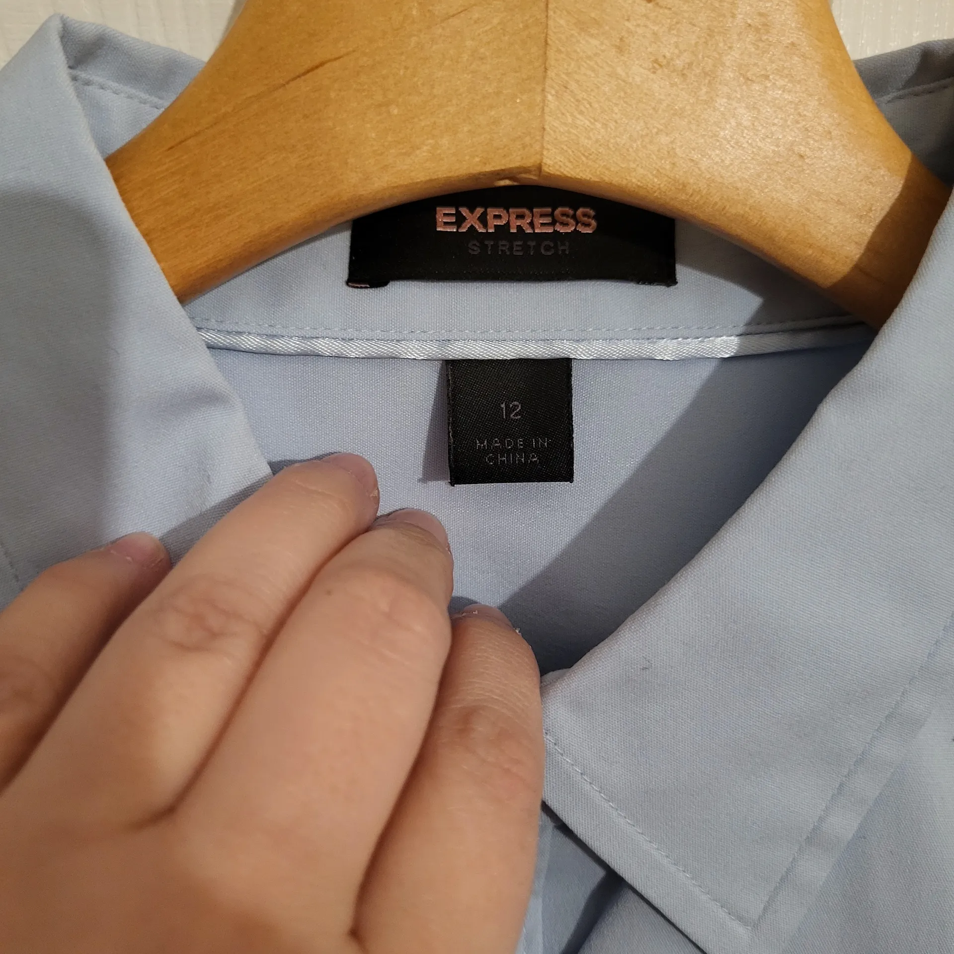 EXPRESS  Men's Sky Blue Dress Shirt - Image 2