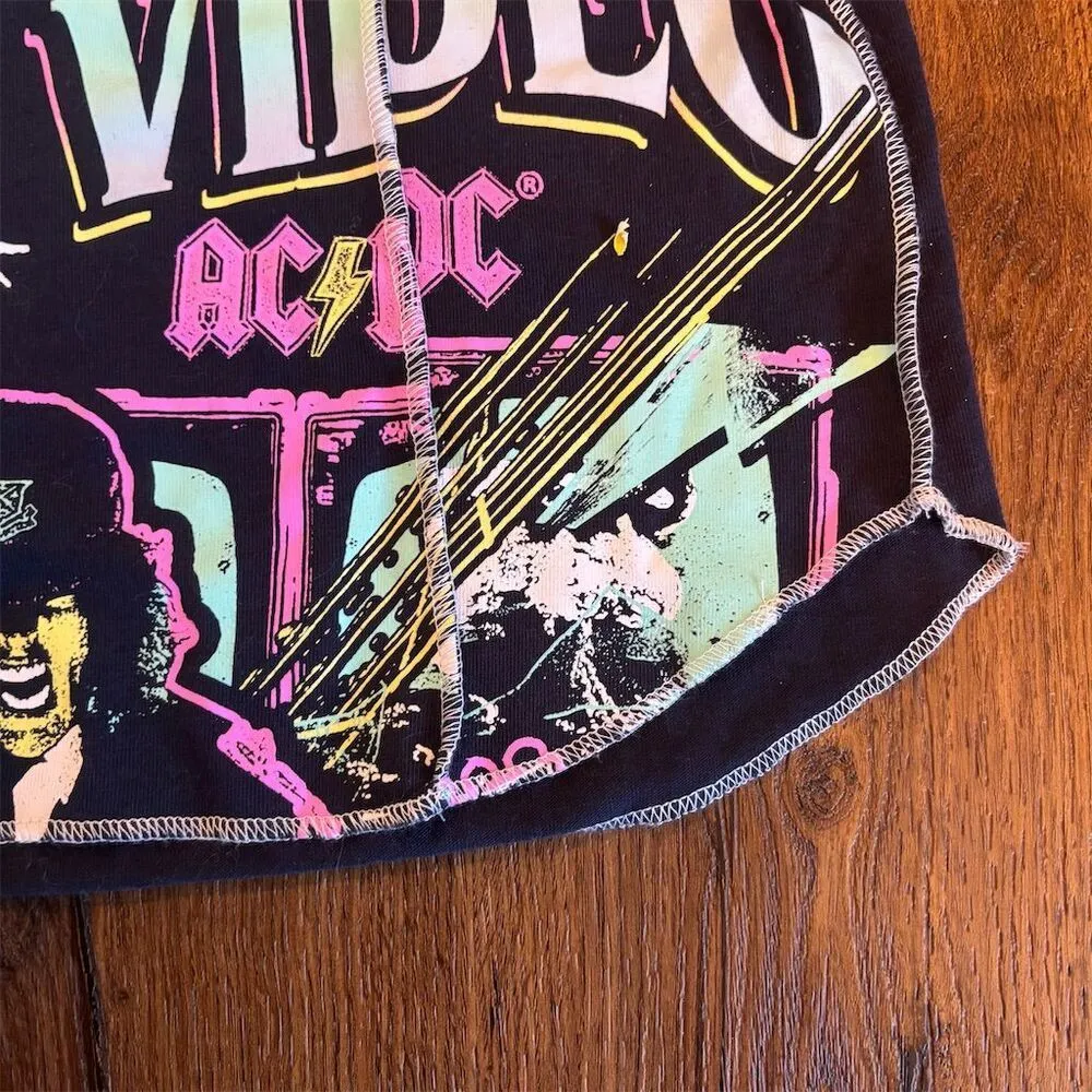 AC/DC Women's Blow Up Your Video Graphic Crop Tank Top Blue XS - Image 9