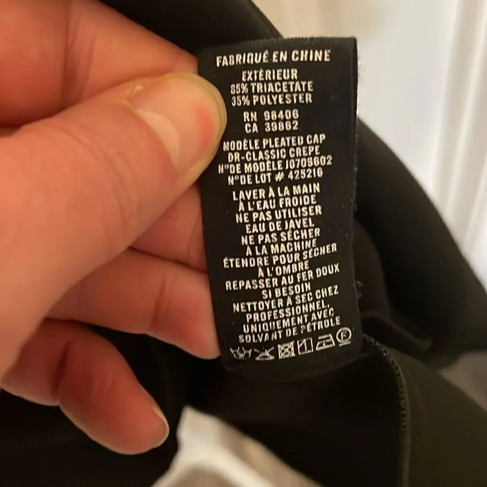 Theory Black Cap Sleeve Deep V Neck Dress, NWT - Image 13