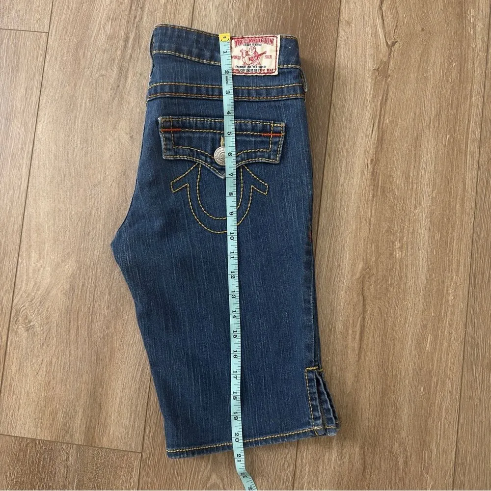 True Religion Size 28 Made in USA Vintage Joey Short Big T Jeans Shorts Womens - Image 12