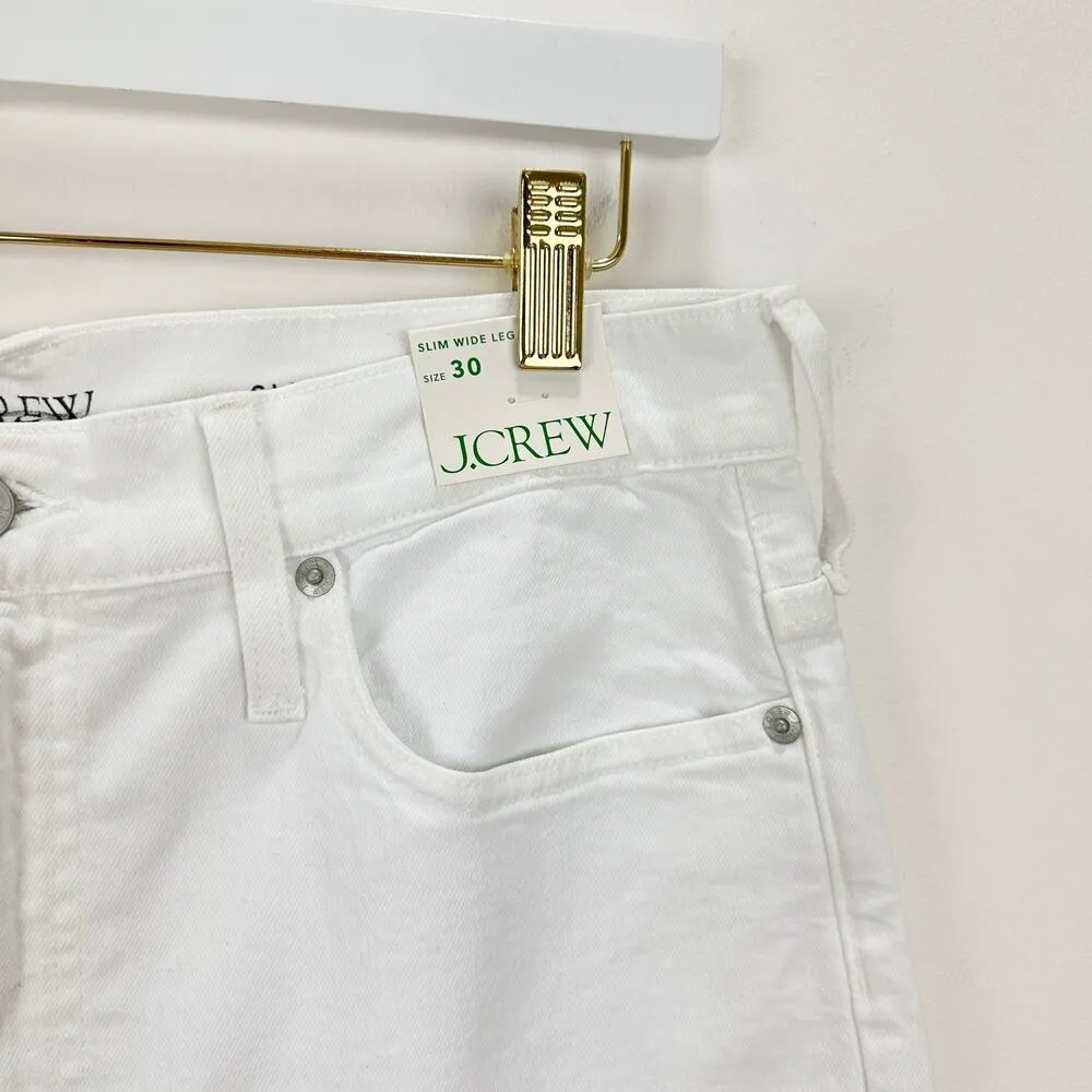 J.Crew Slim Wide Leg Jean White High Waisted Classic Stretch Denim US 30 NWT - Image 13