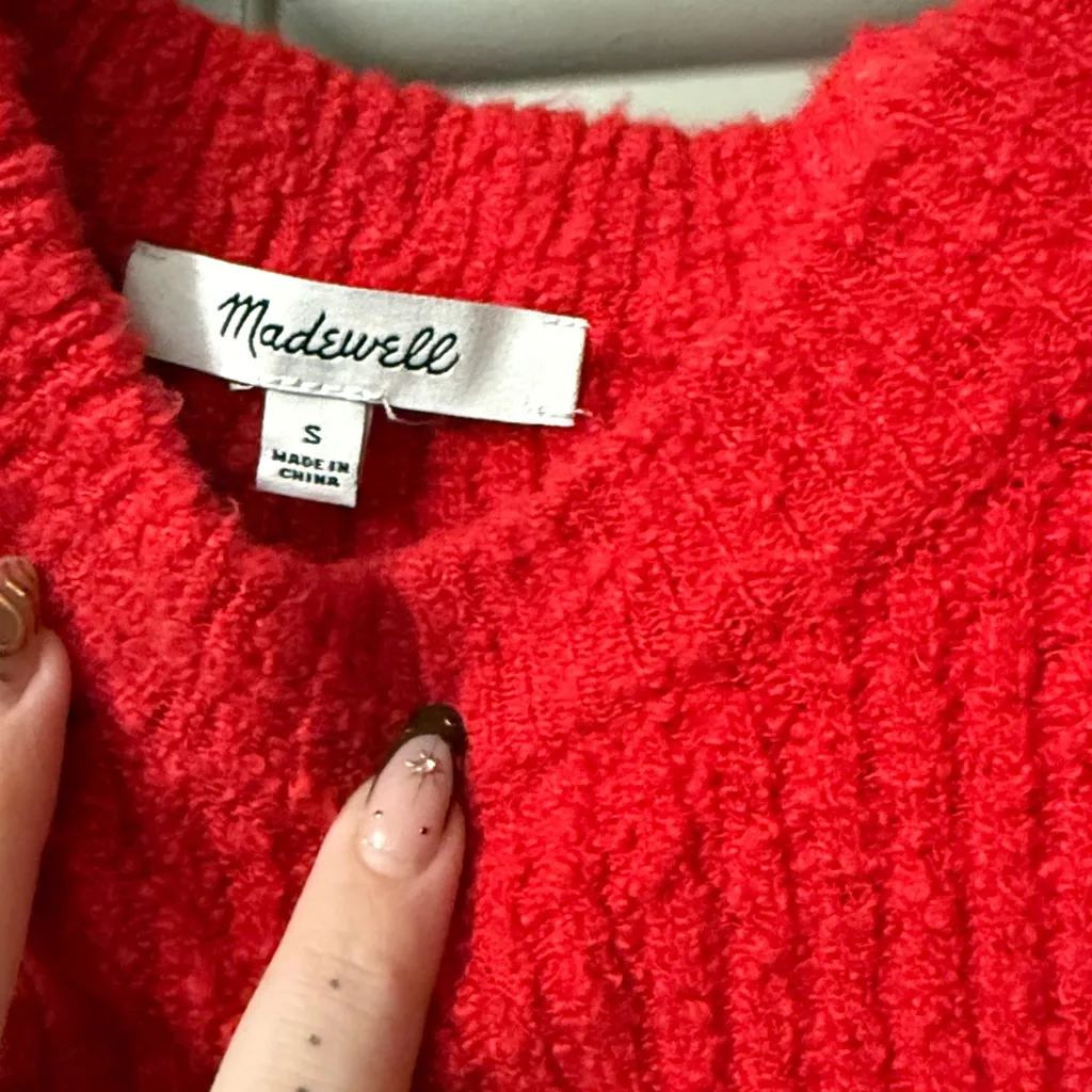 Madewell Bright Red Textured Knit Top - Image 2