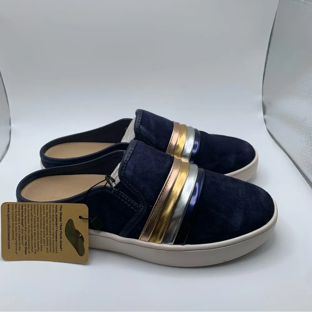 NWB Spenco Women's St. Barts Slide Mule size 7.5 D slip on suede blue - Image 4