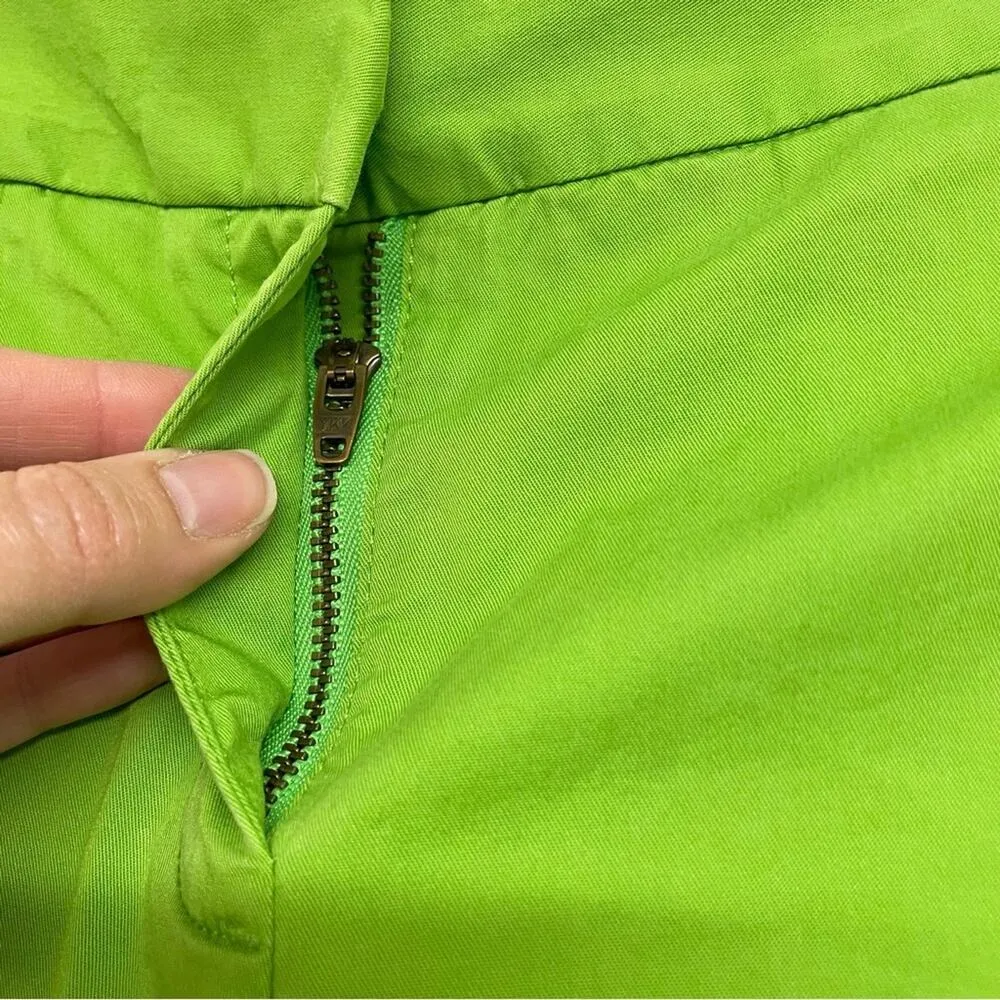J Crew Lime Green Stretch Summer Weight Chino Shorts Womens Size 4 Casual Preppy - Image 3