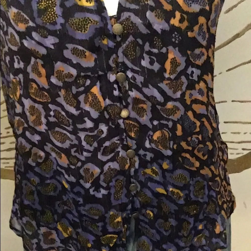 New Anthropologie Bold Burn Out Animal Print Sleeveless Halter Style Tank Top - Image 7