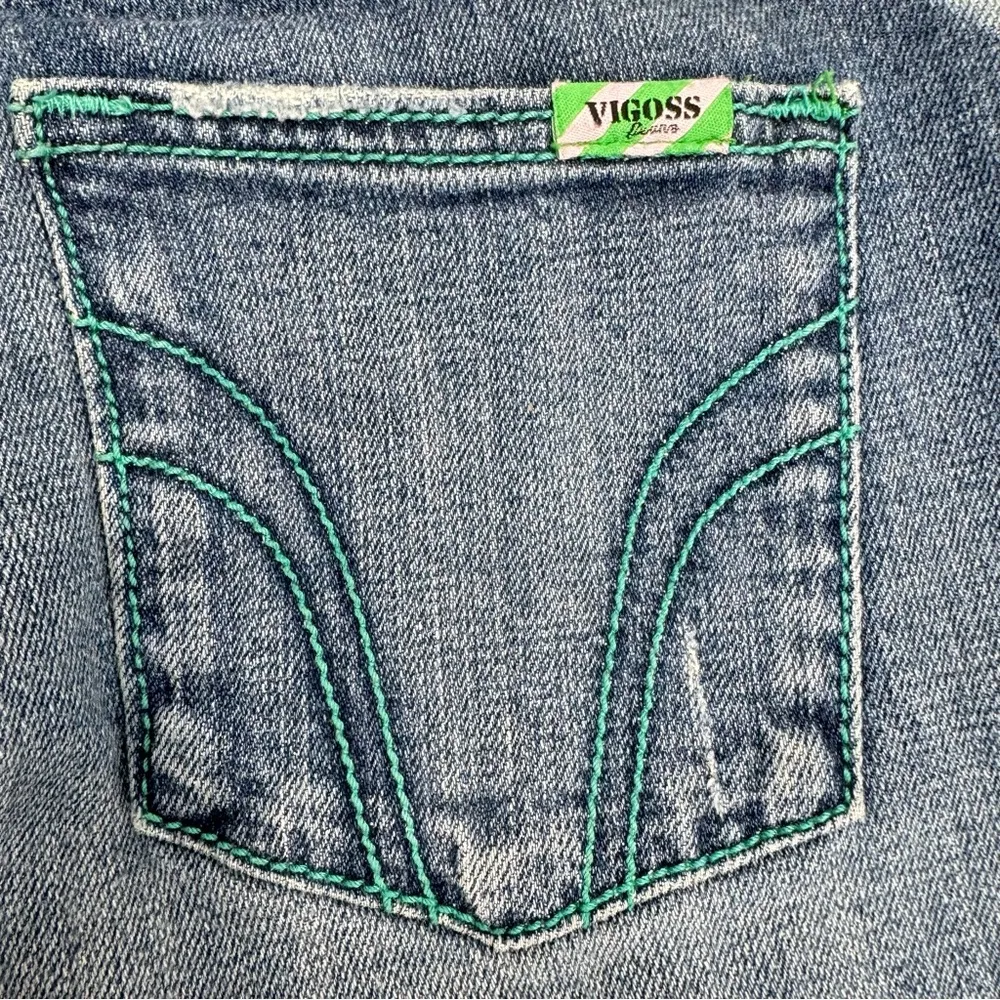 Vigoss Bleached Distressed 5 Pocket Medium Wash Denim Capri Jeans Size 7/8 - Image 8