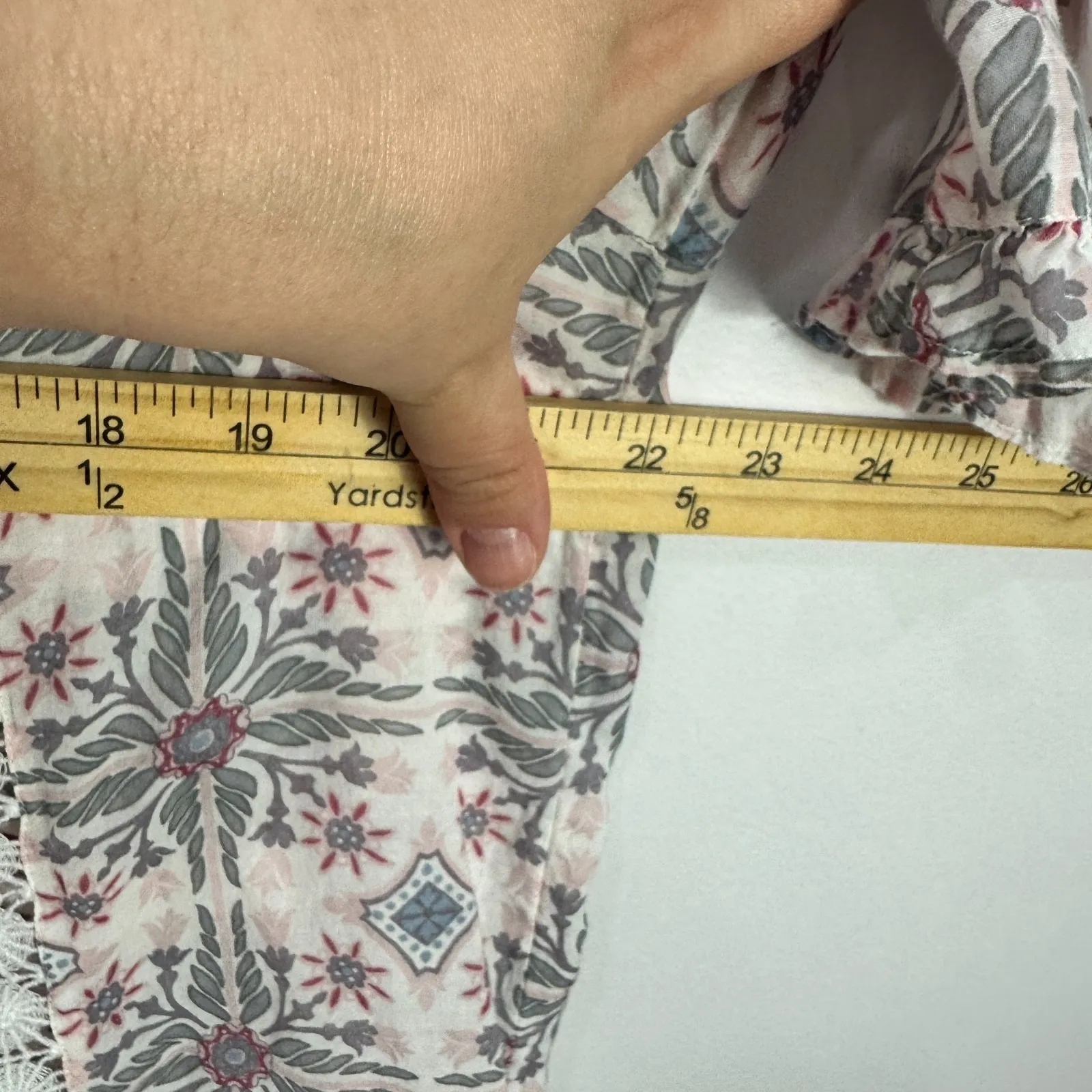 LOFT Blouse Womens S Boho Floral Crochet Trim Cottagecore Indie Prairie Romantic - Image 7