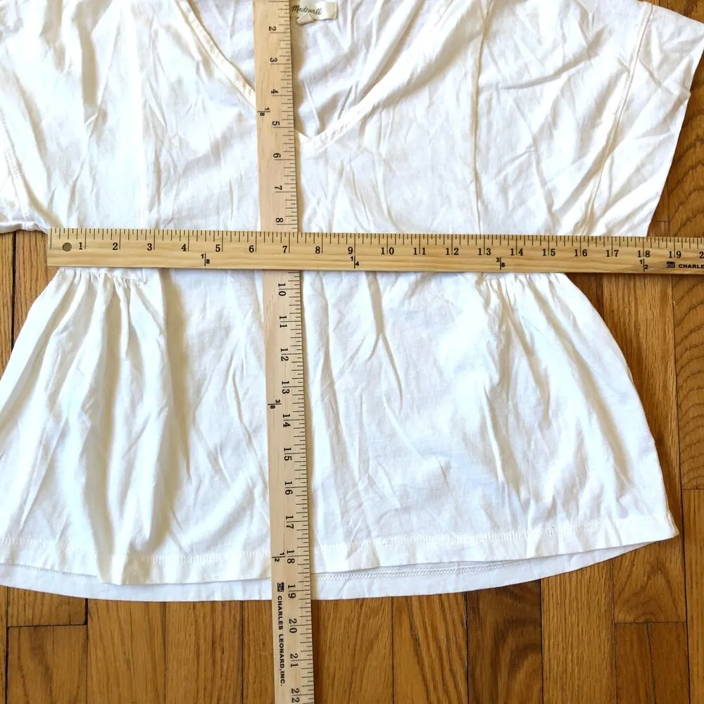 Madewell EUC Women's Supima Cotton Flutter-Sleeve Tee Lighthouse White Small - Image 4