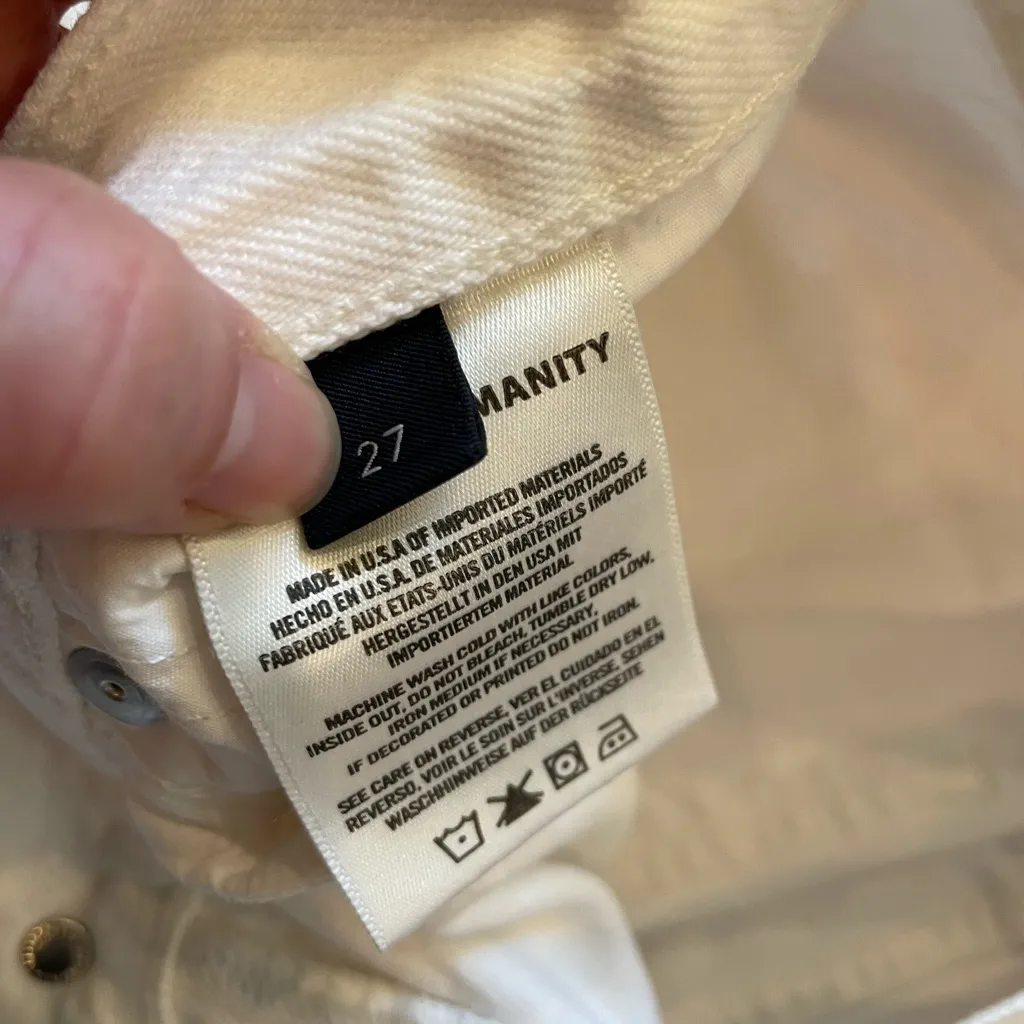 Citizens of Humanity Charlotte Crop High Rise Straight Jeans – White, Size 27 - Image 6