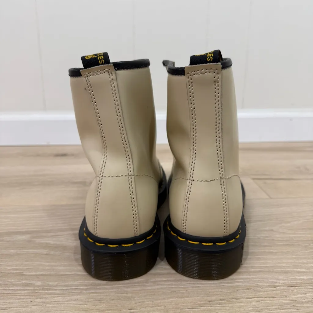Dr. Martens Cream 1460 Smooth Leather Lace Up Boots - Image 6