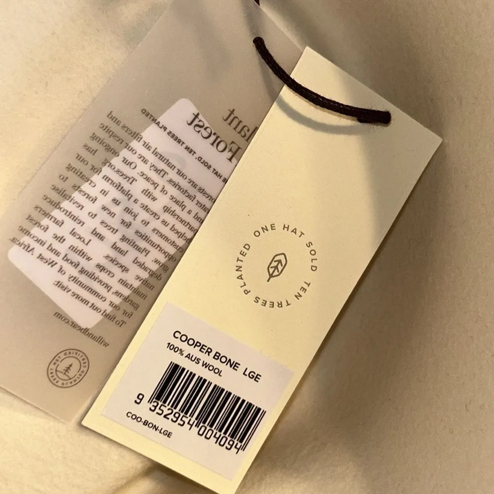 Will + Bear Copper Bone Unisex Wool Hat(Size Large) White - Image 4