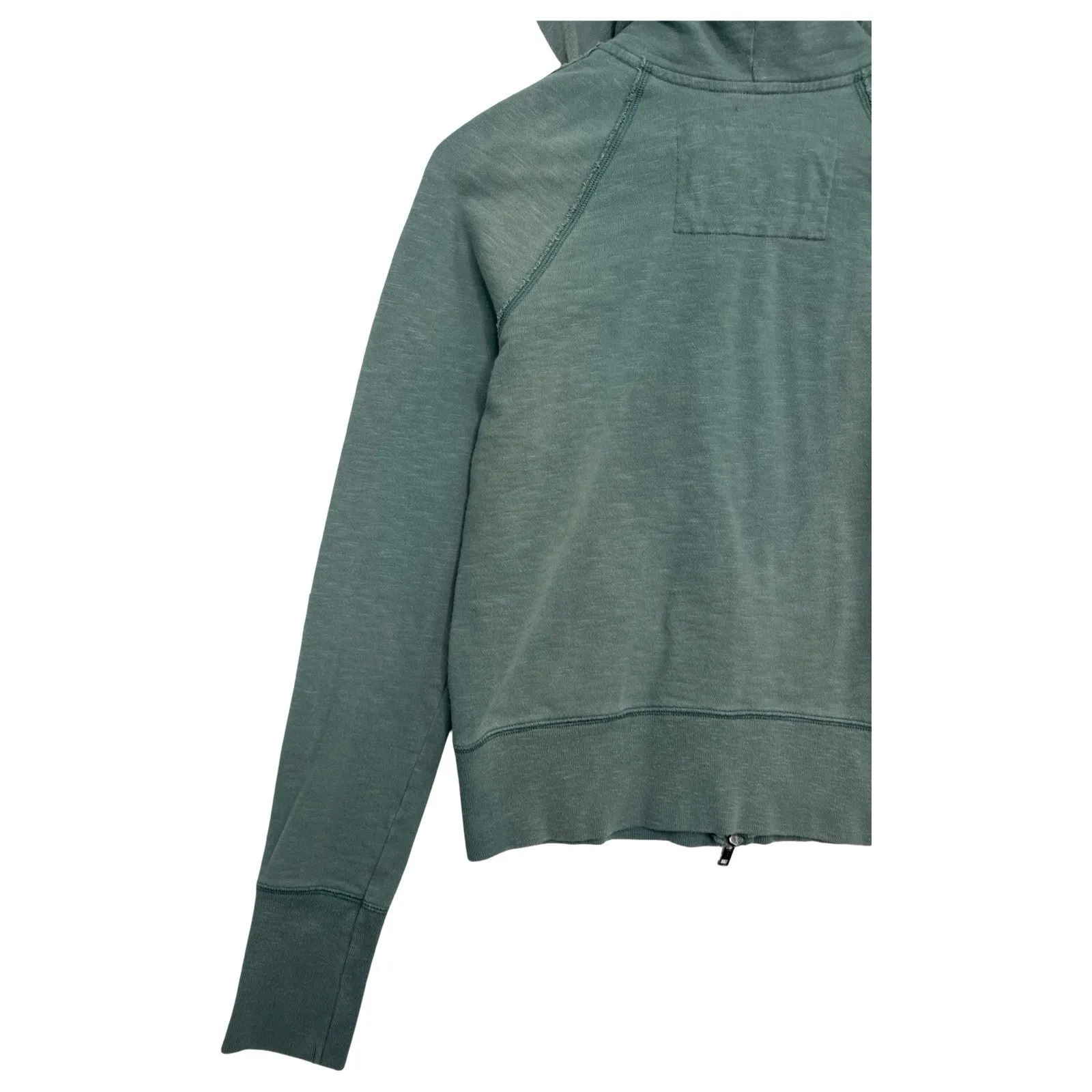 Vintage Abercrombie Fitch Womens Large Green Hoodie Full Zip Spell Out Retro Y2K - Image 10