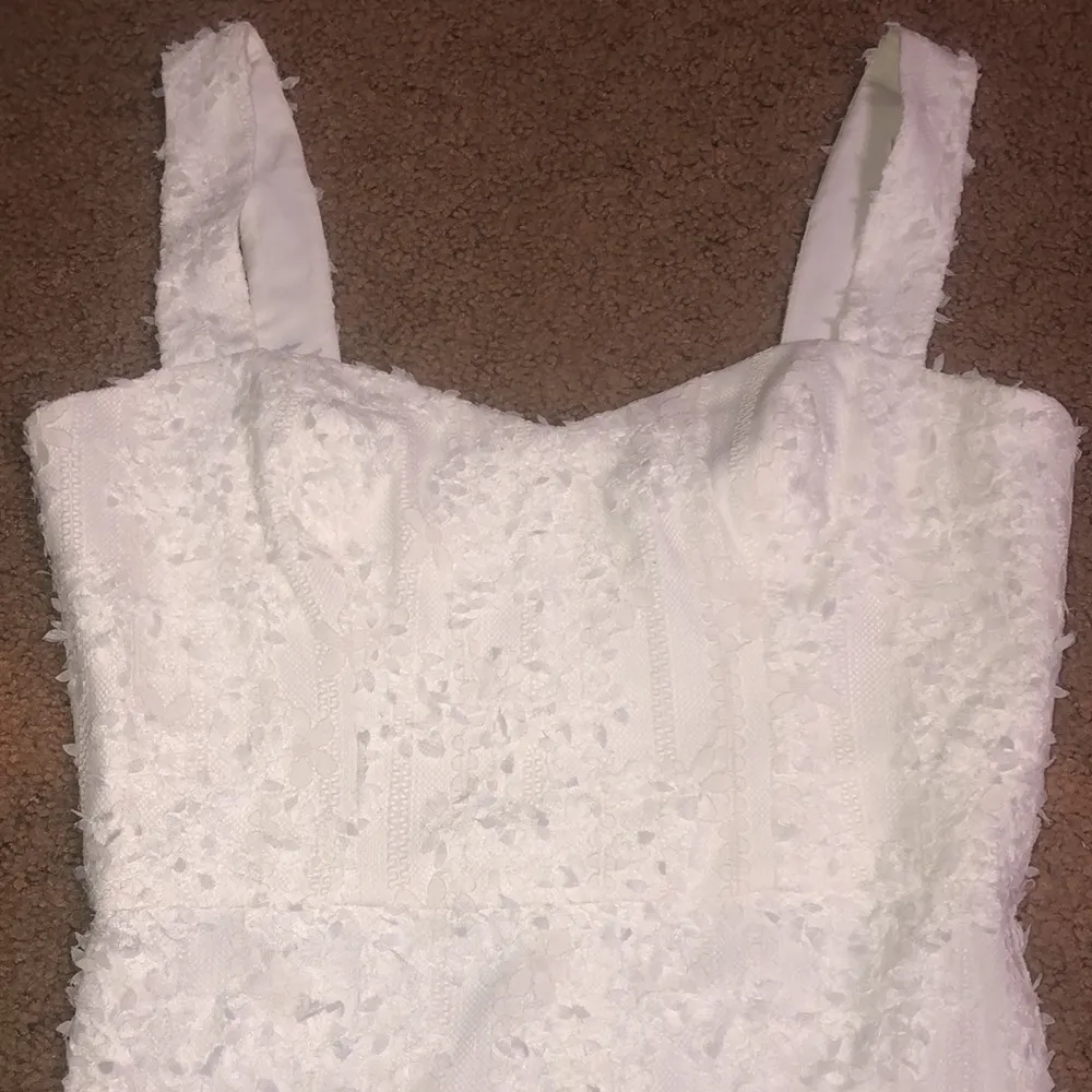 Dress the Population Nicole Sweetheart Sheath Bodycon Cocktail Floral Lace Ivory - Image 5