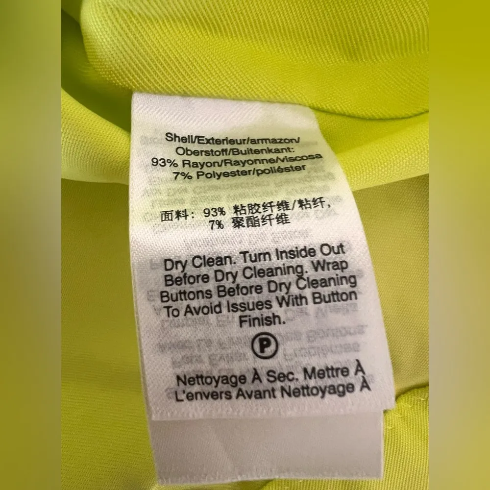 DKNY NWT Patch Pocket One-Button Yellow Blazer Modern Fit Lightweight Size XS - Image 12