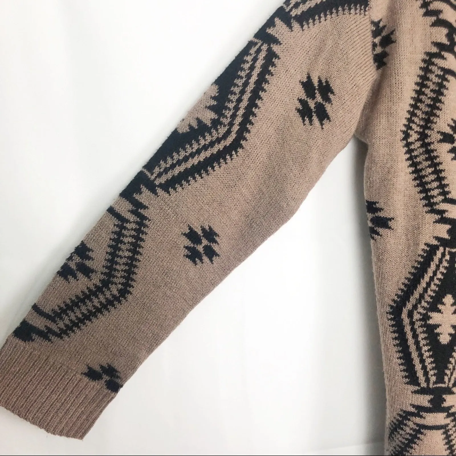 Creazioni Effeci Tribal Print Open Front Cardigan Size S Brown - Image 6