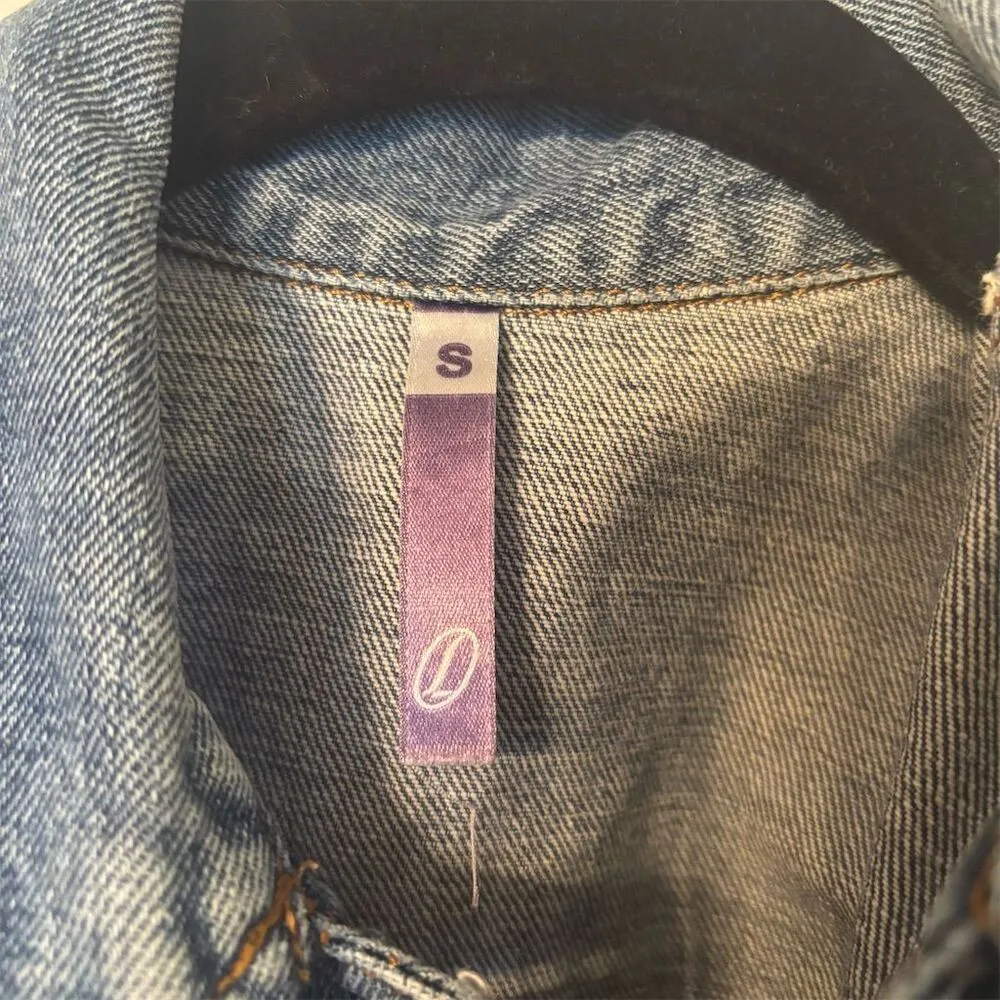 Women's Denim Vest Jacket Small Blue Button - Image 5