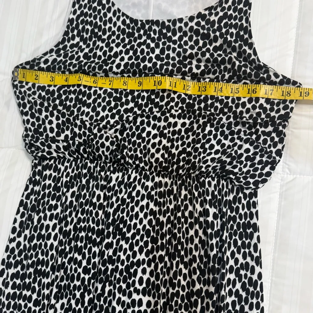 LOFT Black & White Patterned Sleeveless Dress - Image 6