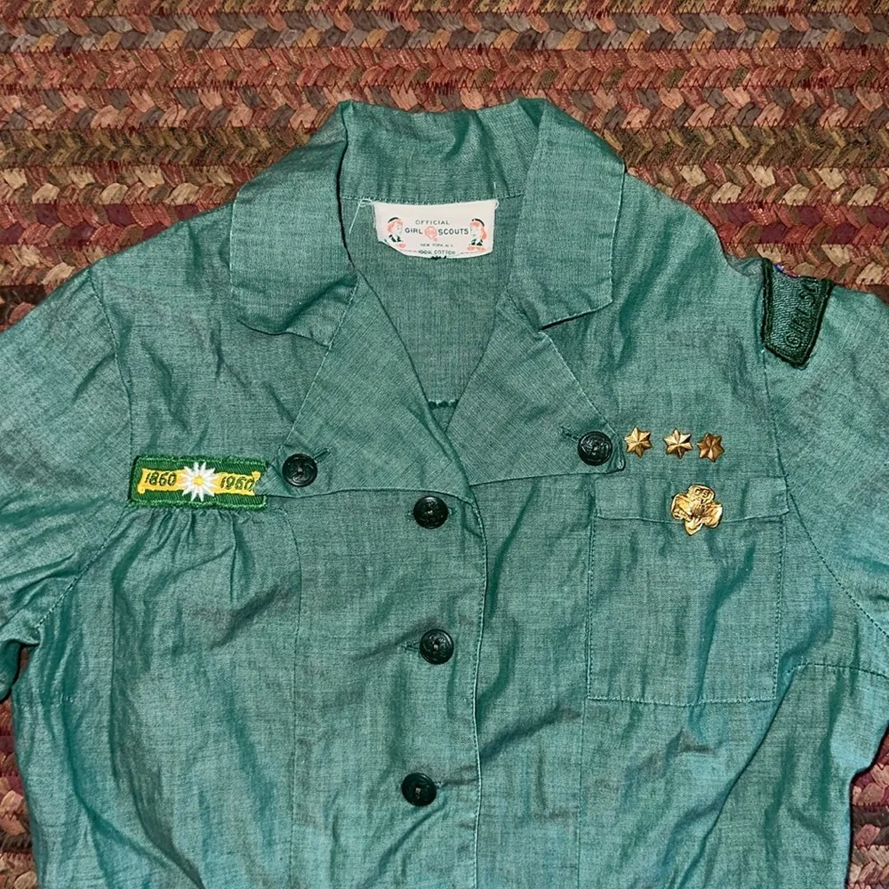 1960’s VINTAGE AUTHENTIC GIRL SCOUTS AMERICA UNIFORM DRESS 100 YR ANNIVERSARY Green Size XXS - Image 6