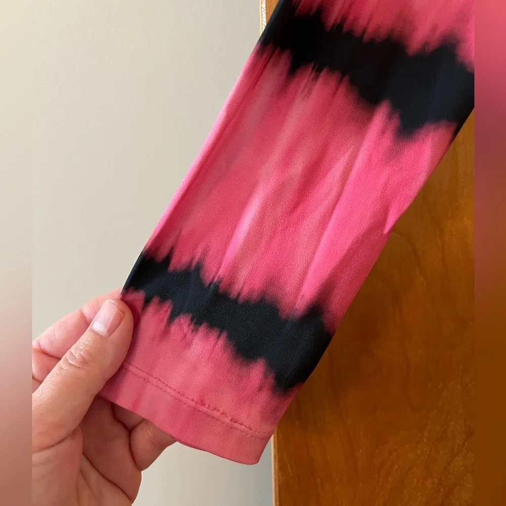 ALICE + OLIVIA Delora Pink Tie Dye Dress Mock Neck Exposed Back Zip Celeb Style - Image 11