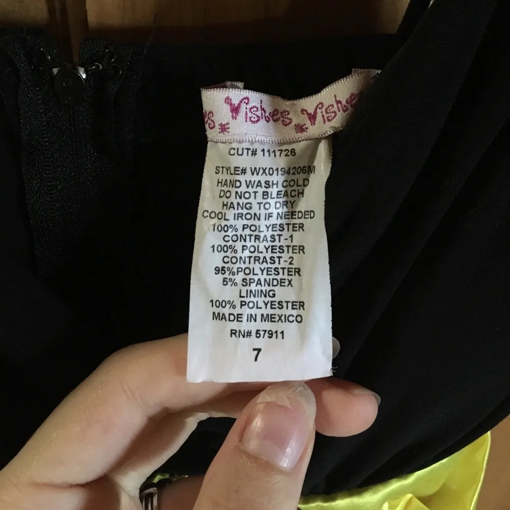 🔵Black and yellow cocktail formal mini dress! Black Size 6 - Image 7