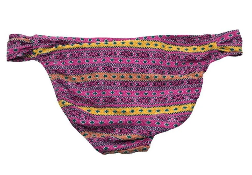 Jessica Simpson Tulip Pink Multicolor Bikini Swim Bottoms Shirred Hipster XL - Image 5