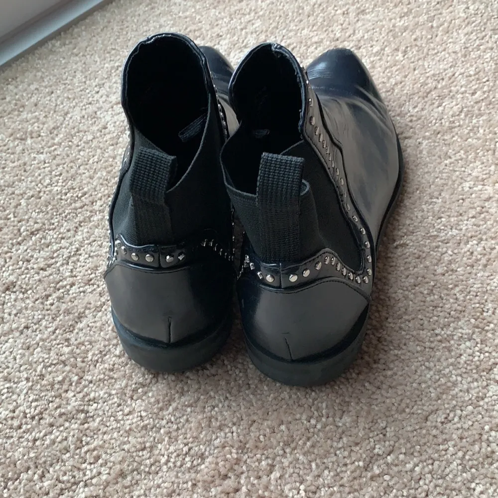 Zara faux leather studded boots - Image 4