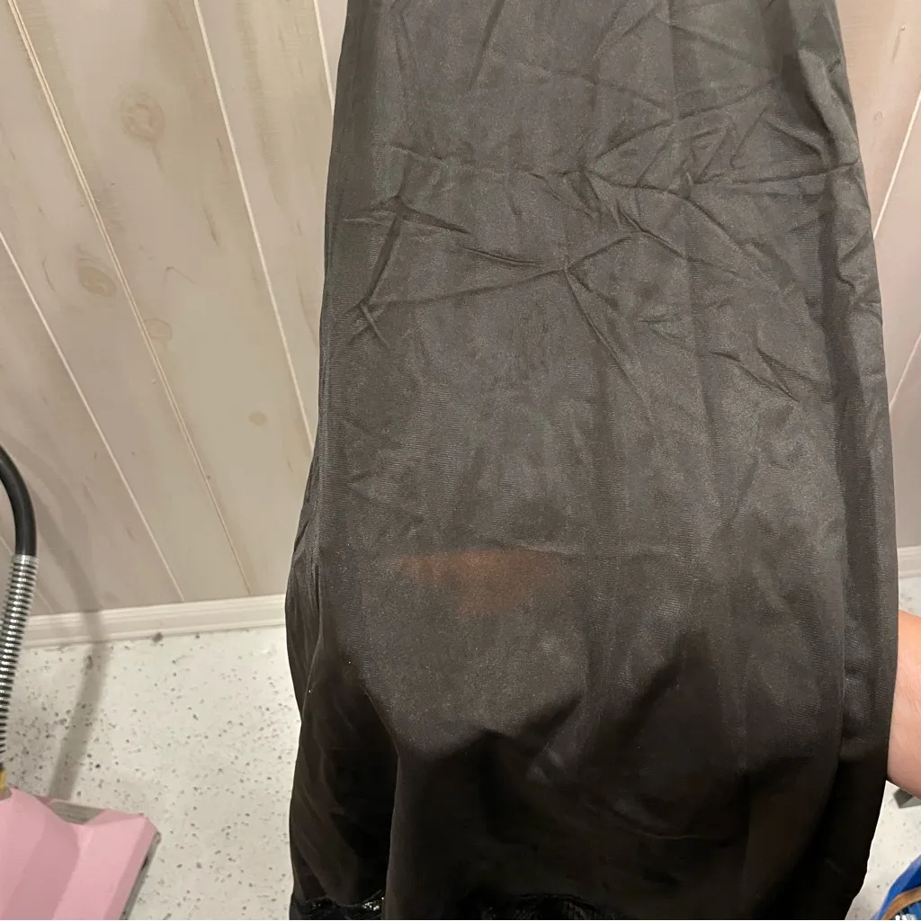 Vintage 60’s black siren whimsigoth slip dress lace pleated hem - Image 5