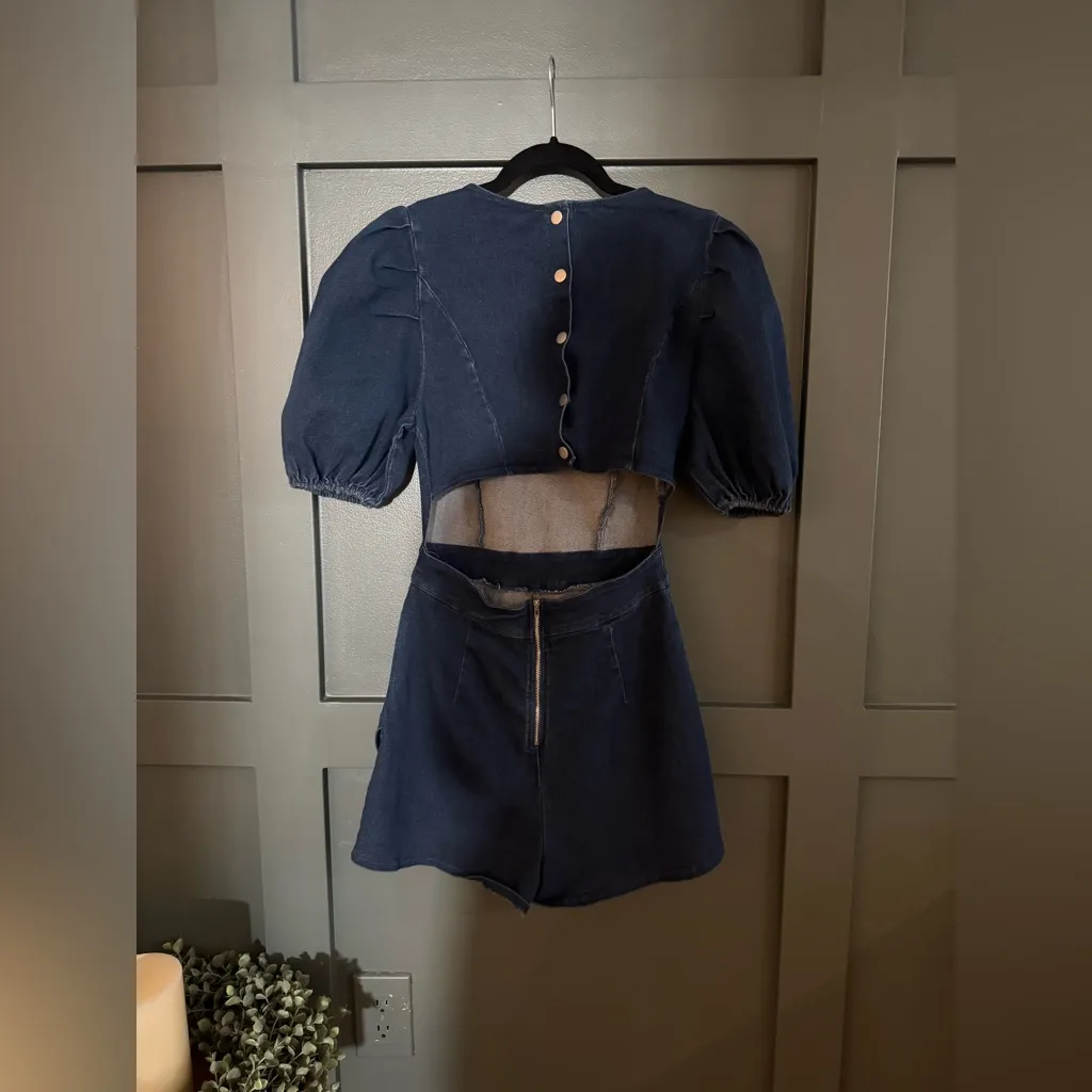 Flying Tomato • SWEET WISH DENIM ROMPER - Image 5