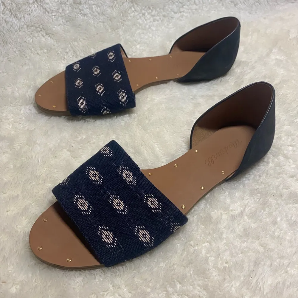 Madewell  Thea Sandal Diamond Stitch Blue Size 7 - Image 4