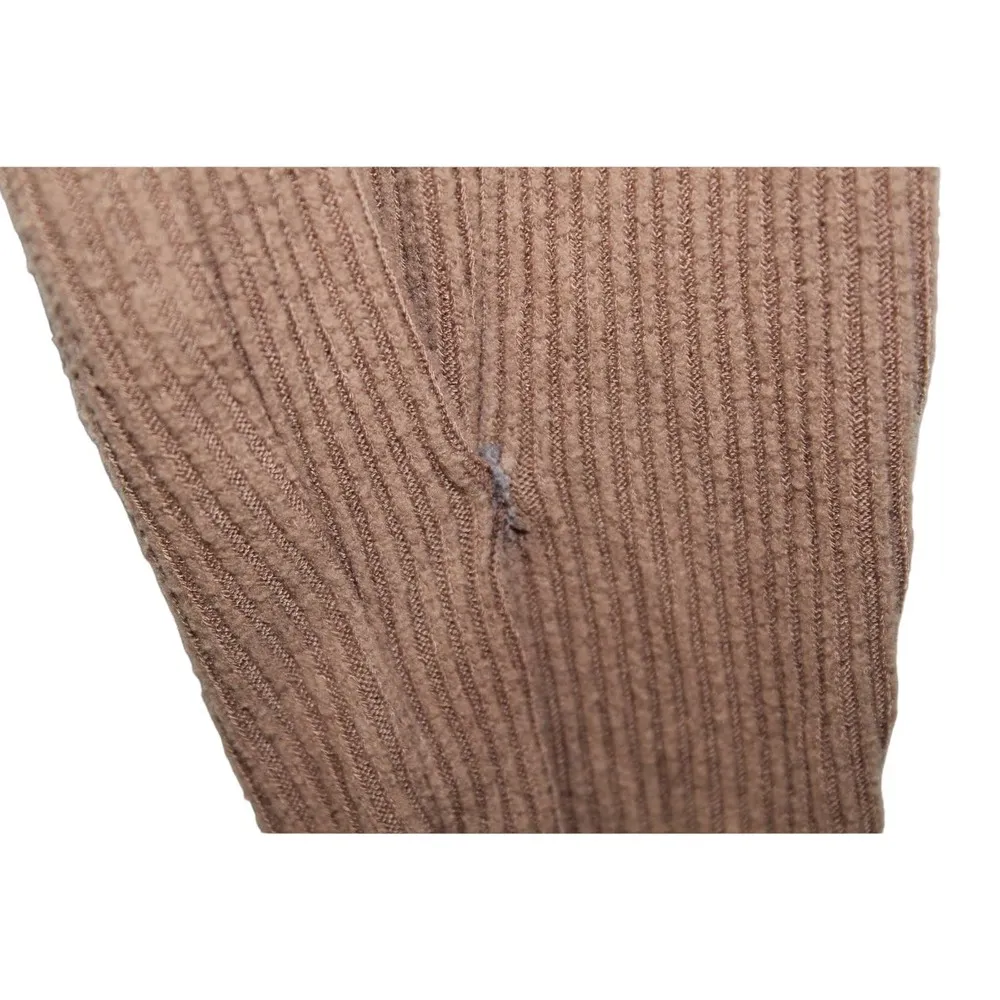 Womens Abercrombie & Fitch Tan Brown Ribbed Knit Elastic Loungewear Pants Size M - Image 3