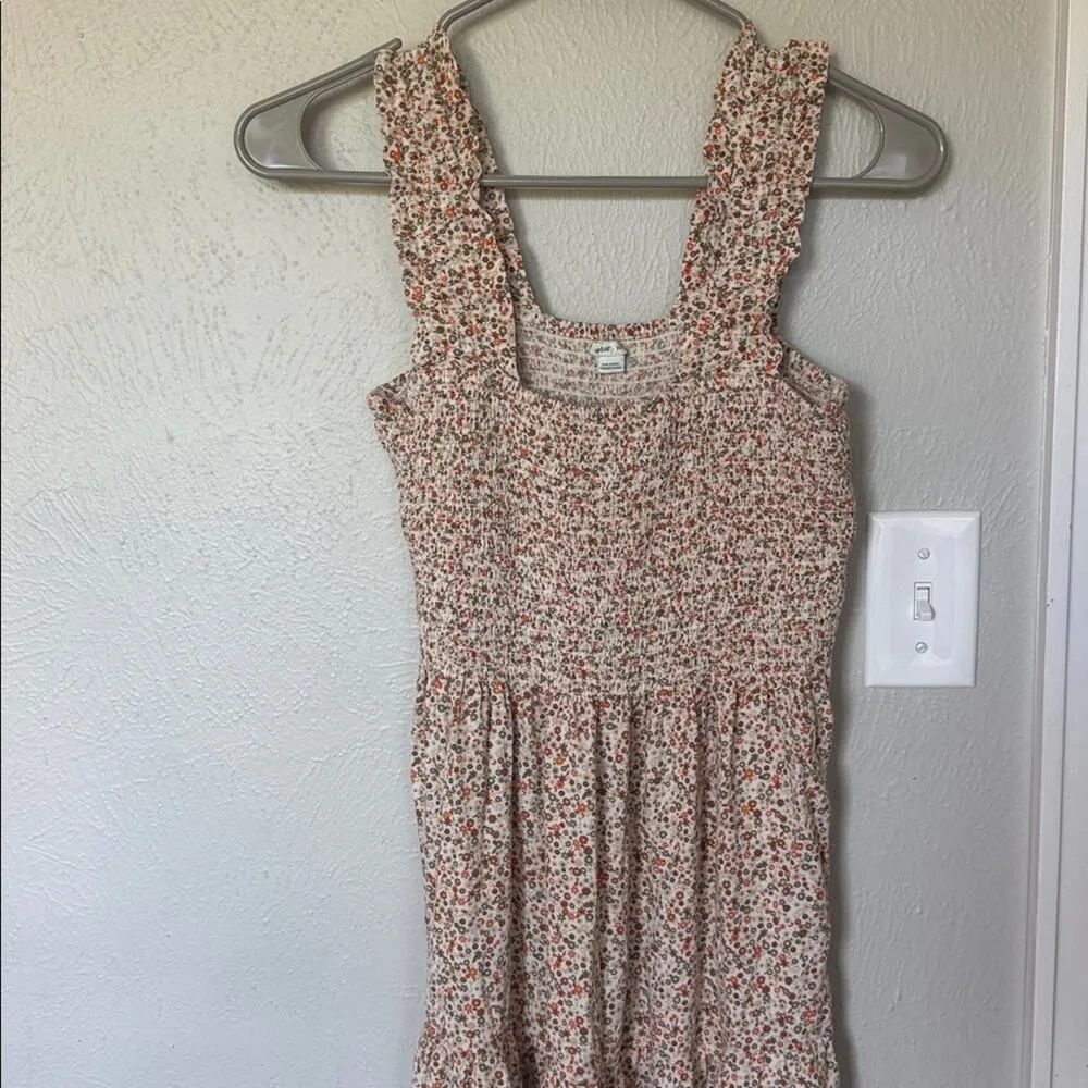 Aerie Floral Smocked Pleated Midi Dress - Image 7