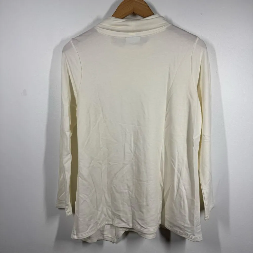 J. Jill Pure Jill Top Women S Turtleneck Pocket Tunic Ivory Lagenlook Tencel - Image 2