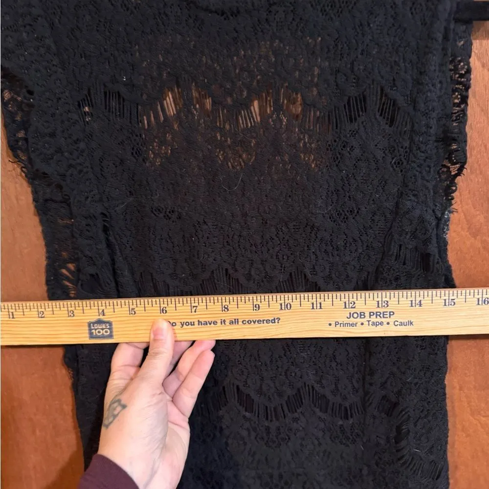 Free People Lace‎ Daydream Bodycon Slip Dress Black size L - Image 12