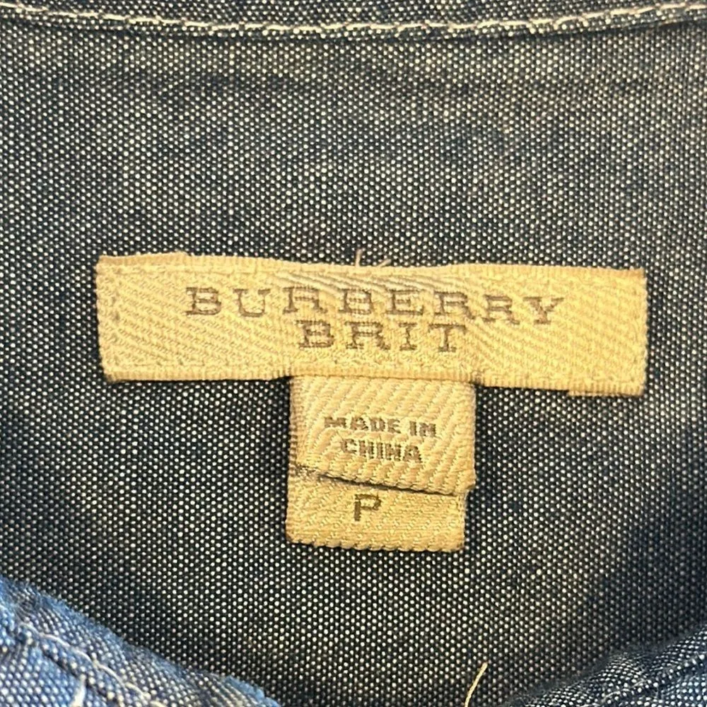 BURBERRY BRIT Women's Denim Button Down Shirt Size S - Image 4