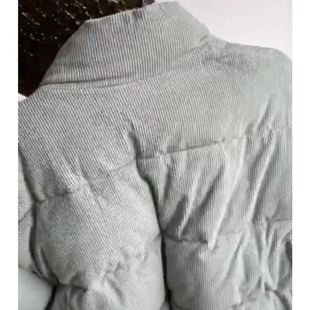 BLOGERS CHOICE: Corduroy Puffer Jacket - Sea foam Green/light blue - Plus size - Image 5